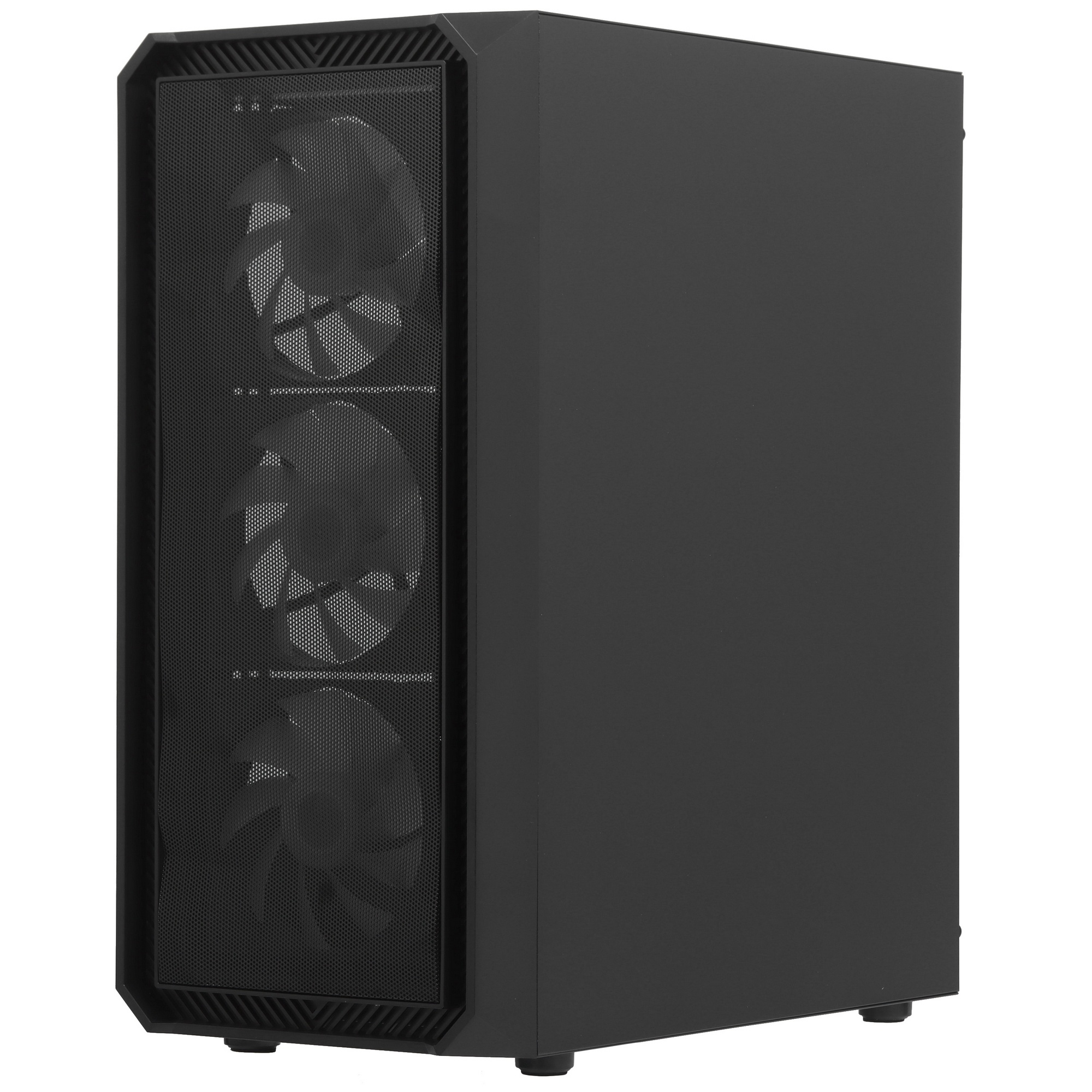 Компьютерный корпус Powercase Mistral Edge, Tempered Glass, 4x 120mm 5-color fan, чёрный, ATX  (CMIE