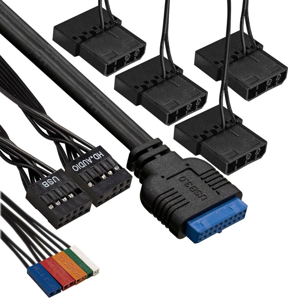 Компьютерный корпус Miditower ExeGate EVO-5001A (ATX, без БП, 2*USB+1*USB3.0+HD Audio, черный, 3 вен