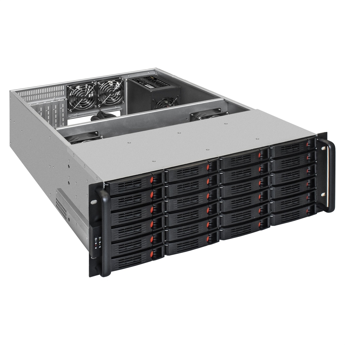 Серверный корпус ExeGate EX292550RUS Pro 4U660-HS24 RM 19", высота 4U, глубина 660, БП 500ADS, 24xH
