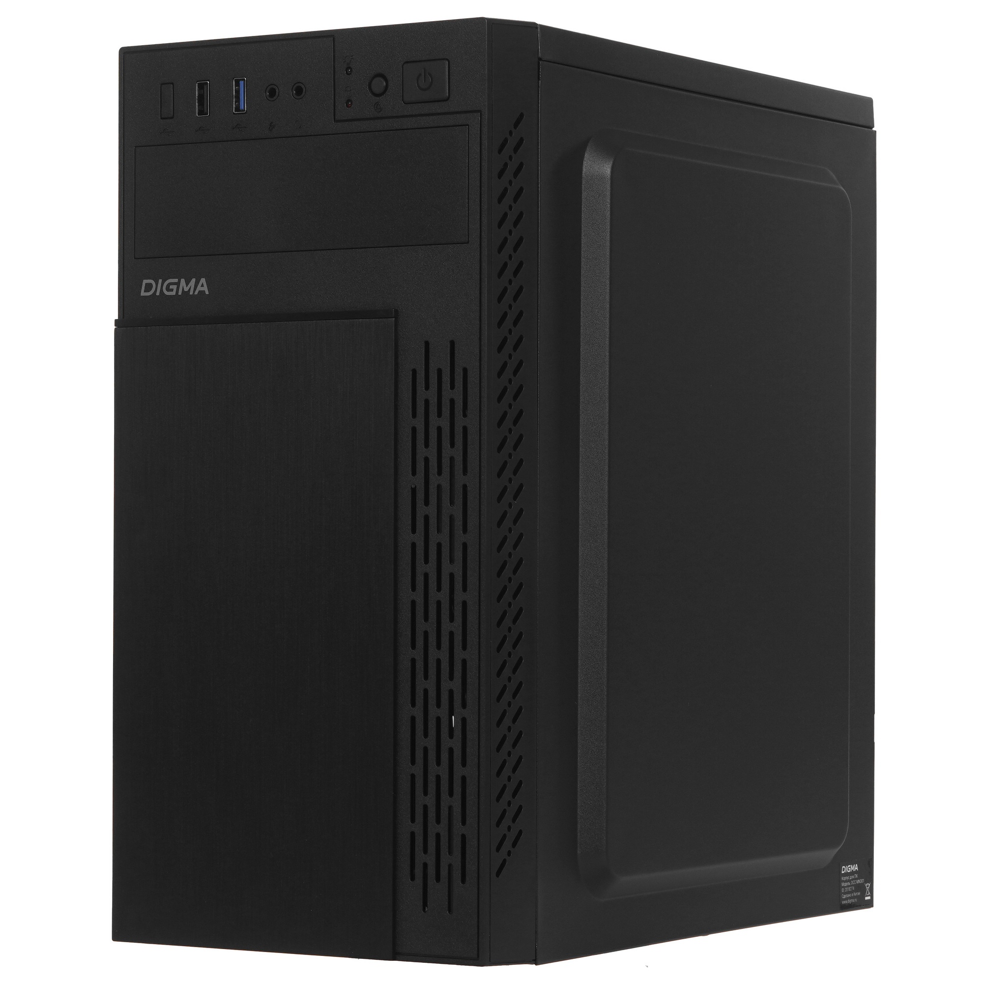 Компьютерный корпус Digma DCC-MN301 черный без БП mATX 1x80mm 2x120mm 1xUSB2.0 1xUSB3.0 audio