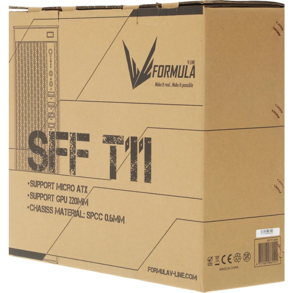 Компьютерный корпус Aerocool / Formula SFF T11 черный без БП mATX 1x80mm 2xUSB2.0 2xUSB3.0 1xUSB3.1