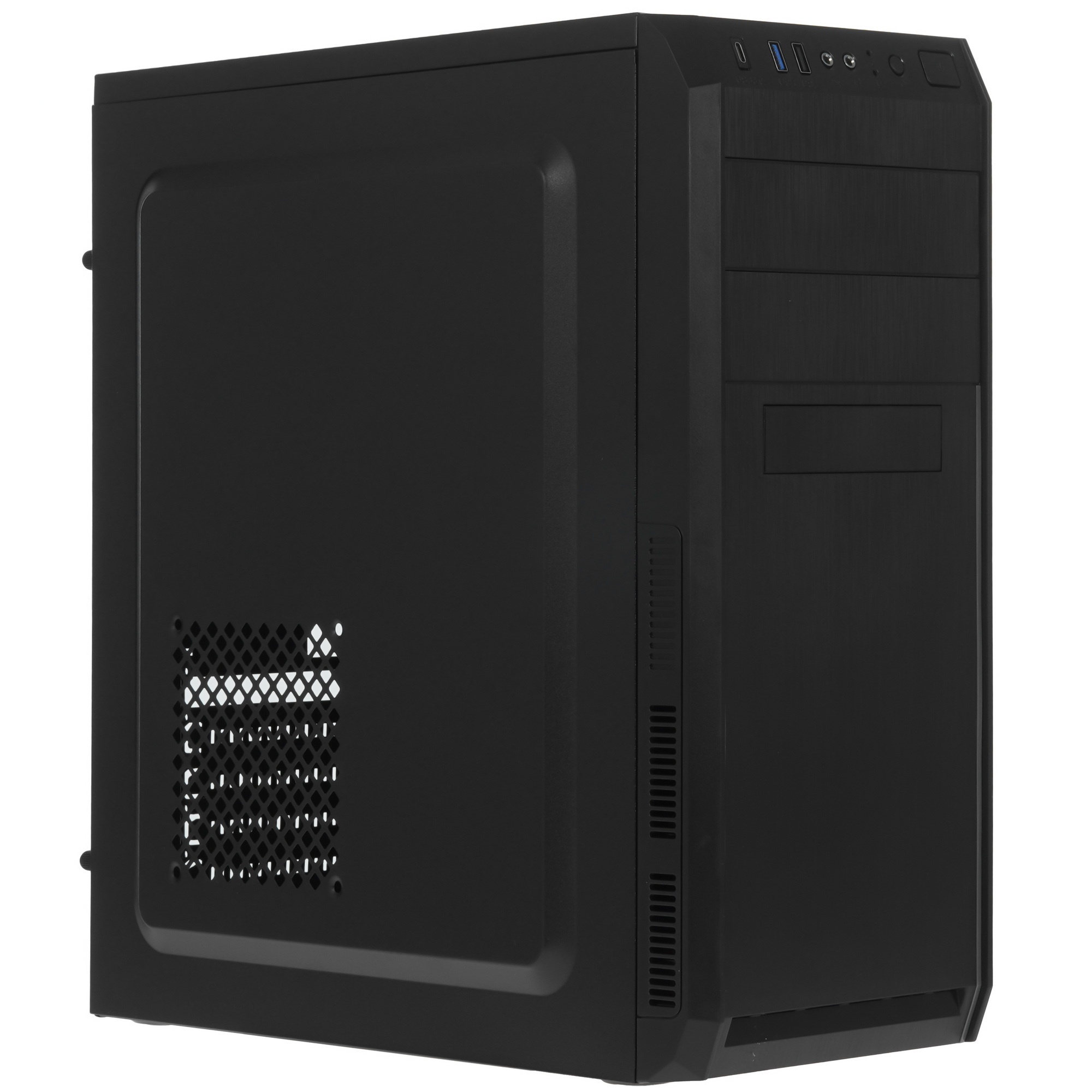 Компьютерный корпус Miditower ExeGate XP-334UC (ATX, без БП, 1*USB+1*USB3.0+1*TypeC, аудио, черный)