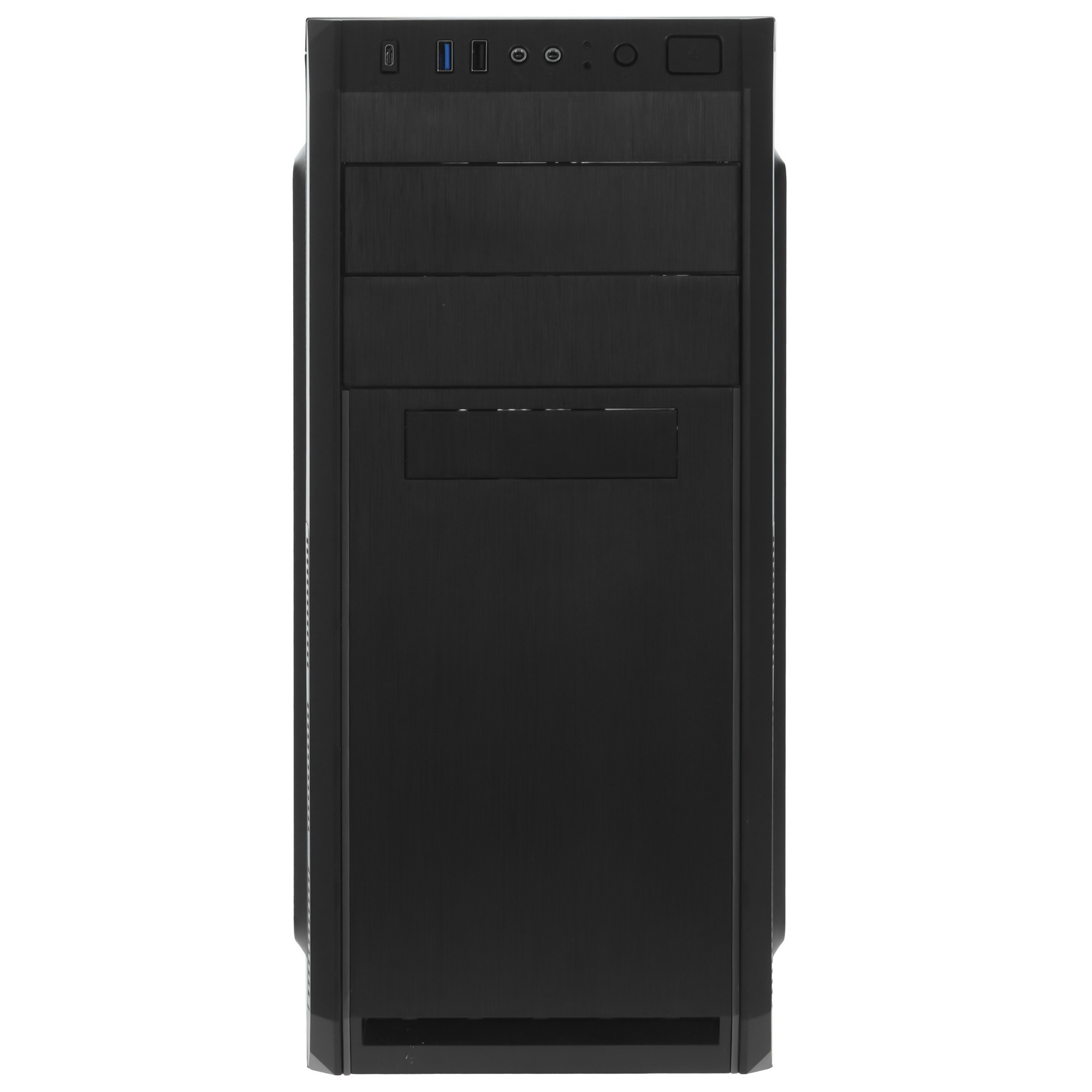 Компьютерный корпус Miditower ExeGate XP-334UC (ATX, без БП, 1*USB+1*USB3.0+1*TypeC, аудио, черный)