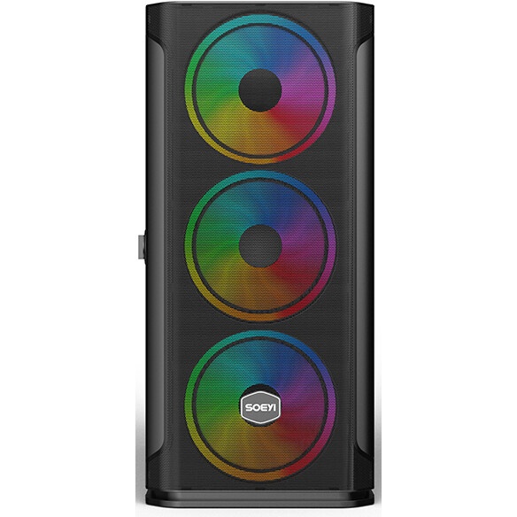 Корпус SOEYI «AX1-B10 SOEYI ATX case with black coating front panel with flat small mesh, without»
