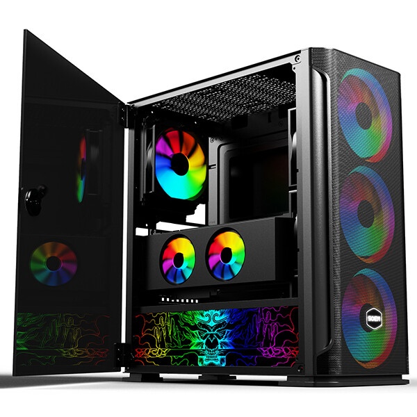 Корпус SOEYI «AX1-B10 SOEYI ATX case with black coating front panel with flat small mesh, without»