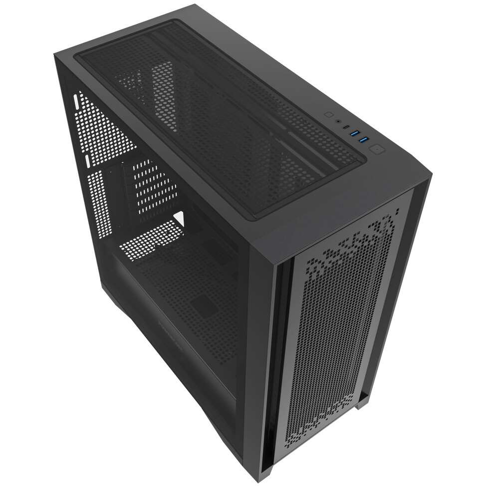 Корпус SOEYI «AX1-B10 SOEYI ATX case with black coating front panel with flat small mesh, without»
