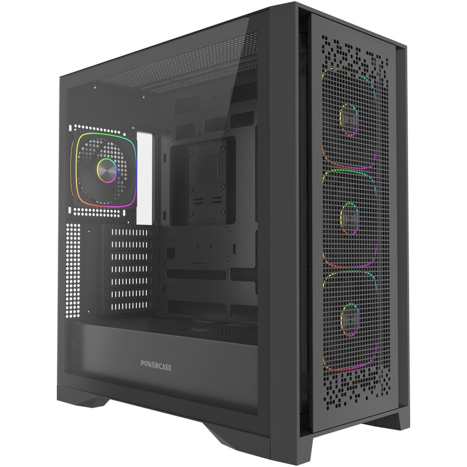 Корпус SOEYI «AX1-B10 SOEYI ATX case with black coating front panel with flat small mesh, without»