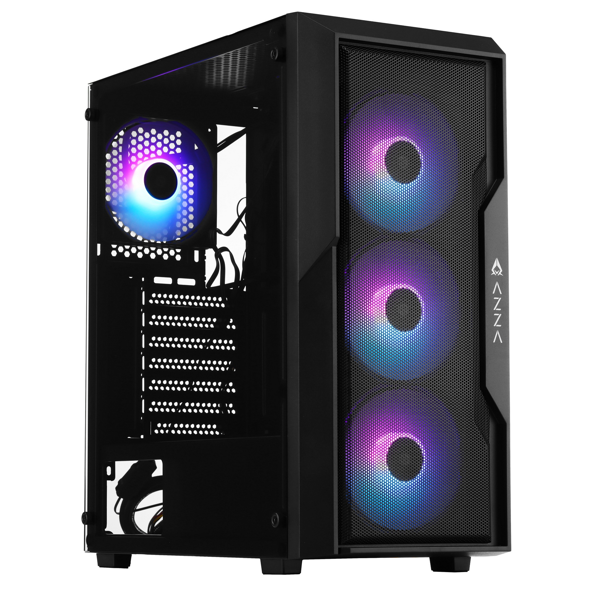 Корпус Azza Fighter черный без БП ATX 4x120mm 2x140mm 2xUSB2.0 1xUSB3.0 audio bott PSU