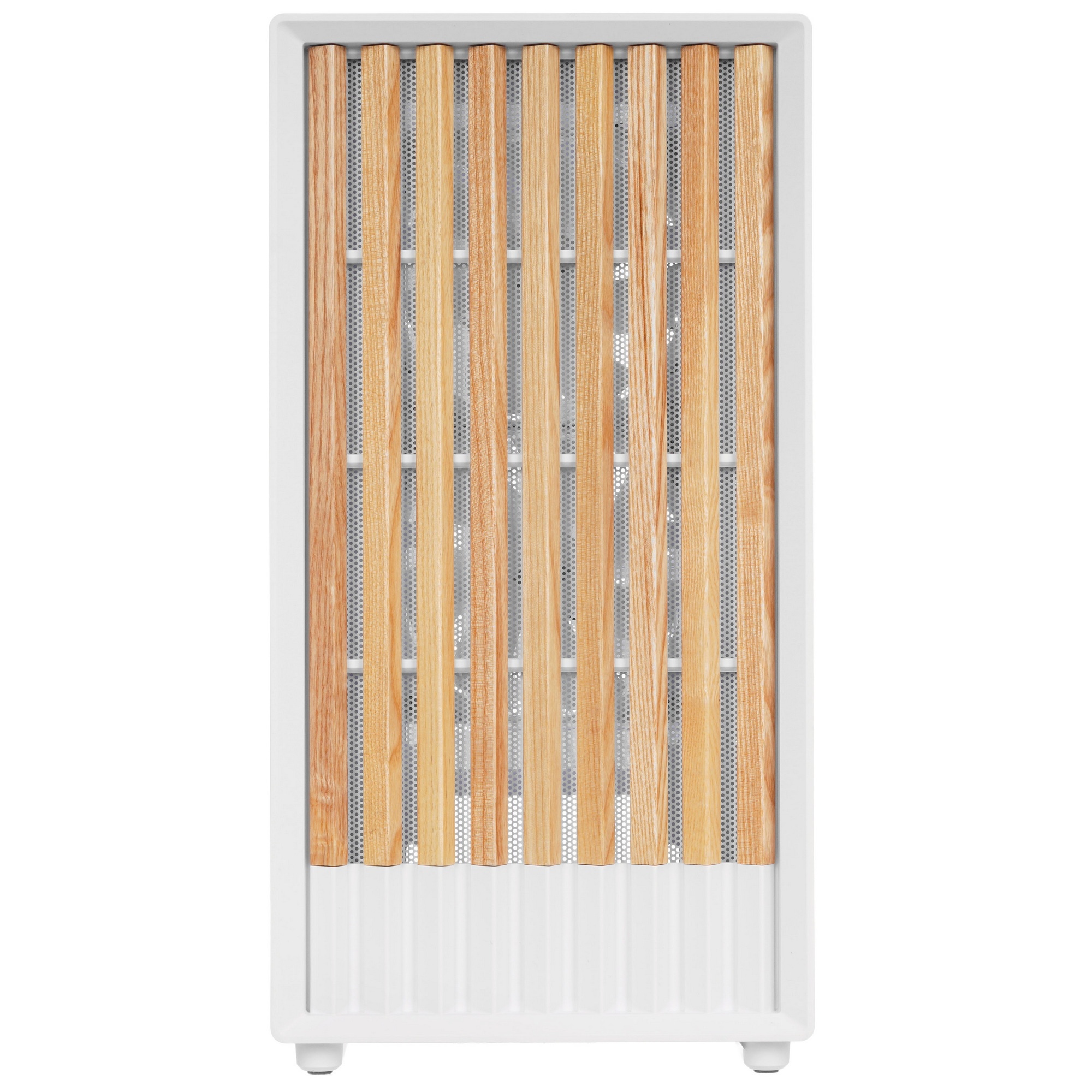 Корпус Zalman P10 NAMU, MATX, WHITE, WINDOW, FRONT COVER WALNUT, 2x3.5", 3x2.5", 1xUSB TYPE-C, 1xUSB