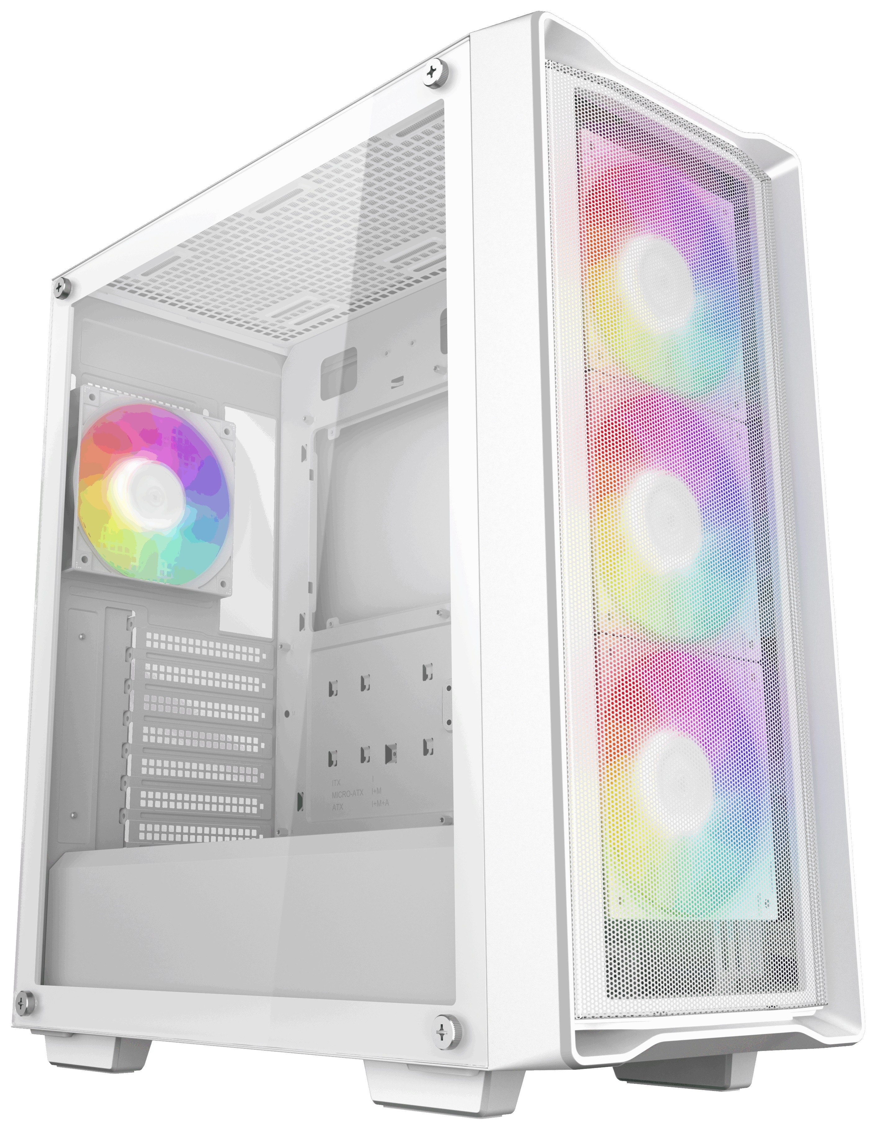 Компьютерный корпус Deepcool CC560 MESH V2 WH без БП, боковое окно (закаленное стекло), 3x120мм ARGB