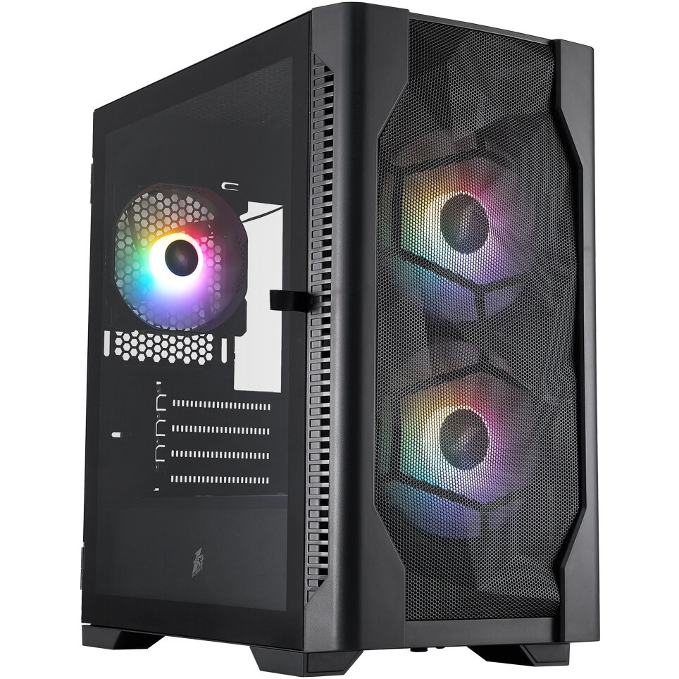 Корпус Оклик OCC-MN307 черный без БП mATX 8x120mm 2xUSB2.0 1xUSB3.0 audio bott PSU