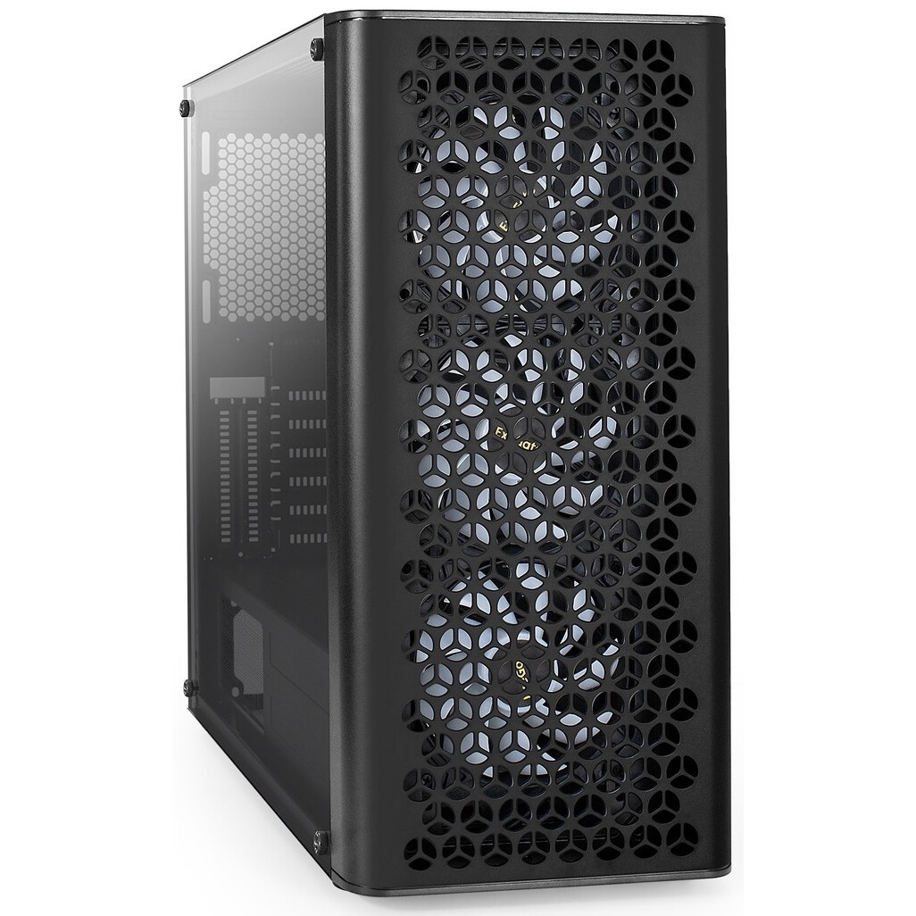 Корпус Miditower ExeGate EVO-8227 (ATX, без БП, 2*USB+1*USB3.0+HD Audio, черный, 3 вент. с RGB подсв