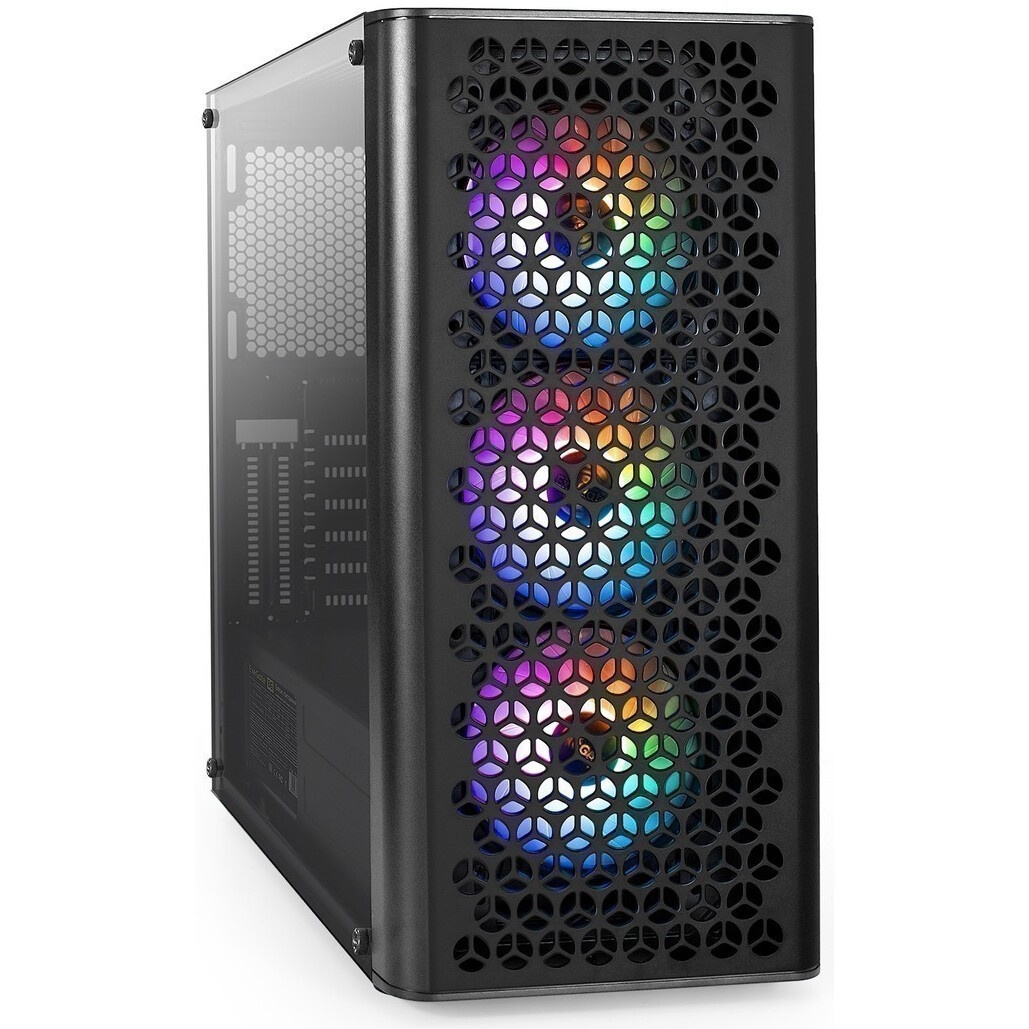 Корпус Miditower ExeGate EVO-8227-EVO800 (ATX, БП EVO800RGB с вент. 12 см, 2*USB+1*USB3.0+HD Audio,