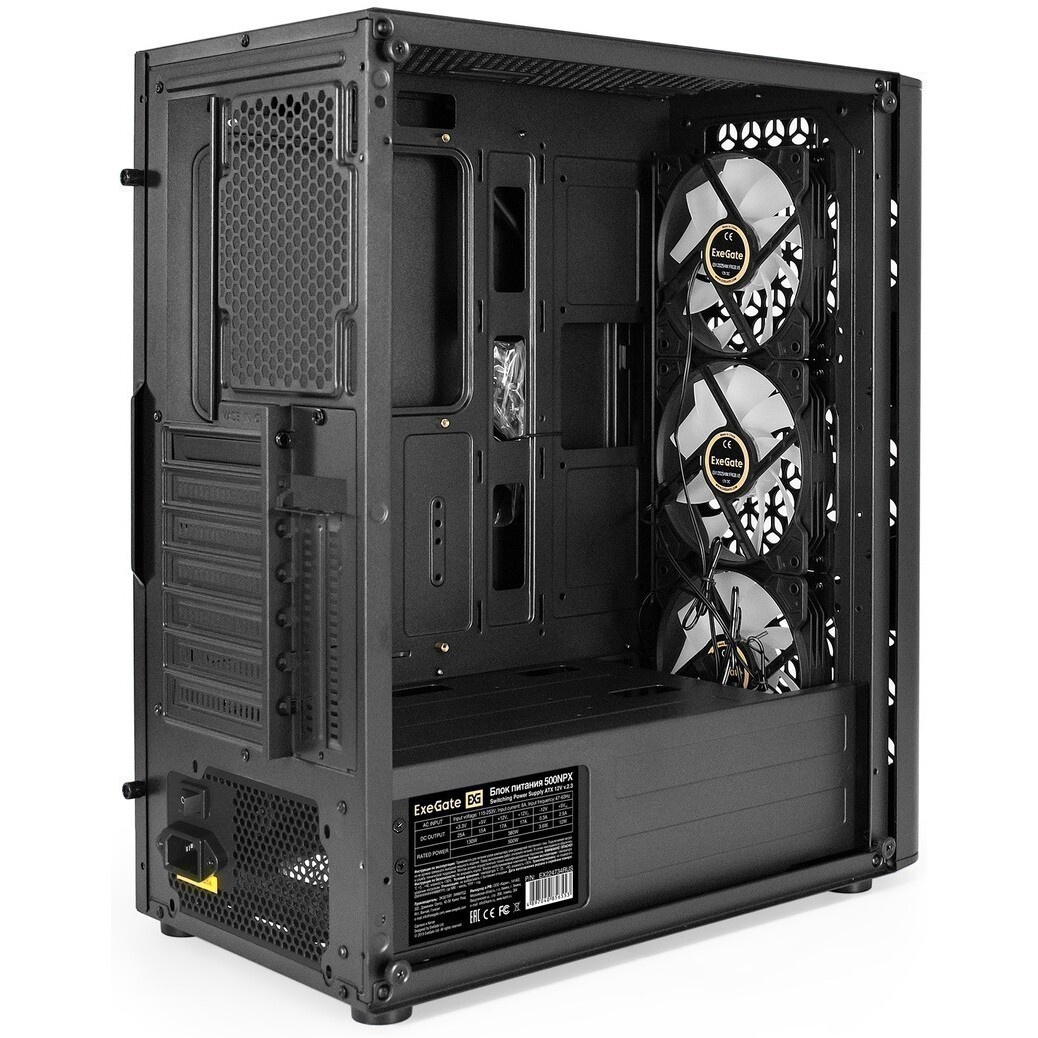 Корпус Miditower ExeGate EVO-8227-EVO800 (ATX, БП EVO800RGB с вент. 12 см, 2*USB+1*USB3.0+HD Audio,