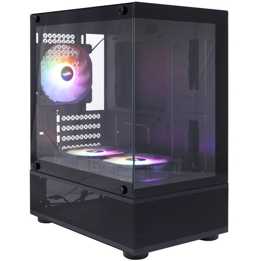 Корпус 1STPLAYER MIKU Mi2-A Black / mATX / 3x120mm LED fans / Mi2-A-BK-2F1R-1F1