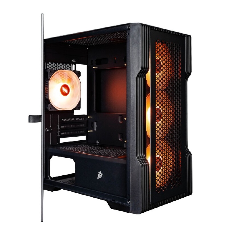 Корпус 1STPLAYER MIKU Mi2-A Black / mATX / 3x120mm LED fans / Mi2-A-BK-2F1R-1F1