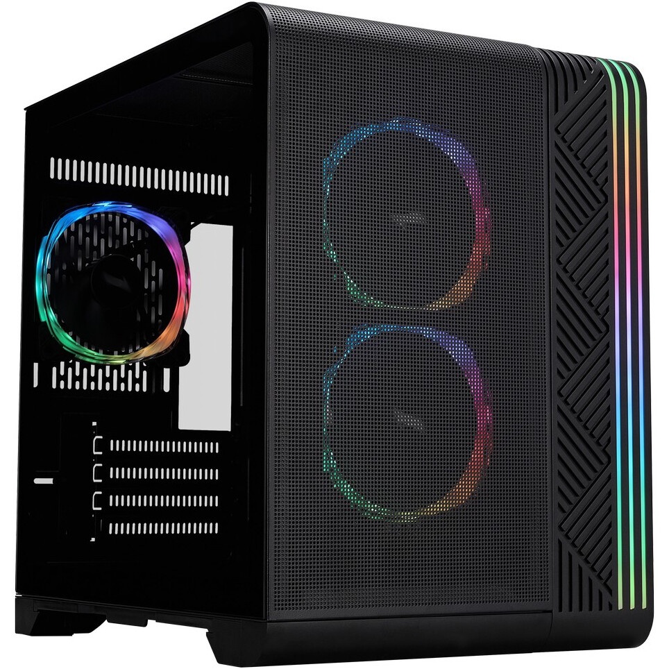 Корпус 1STPLAYER MIKU Mi2-A Black / mATX / 3x120mm LED fans / Mi2-A-BK-2F1R-1F1