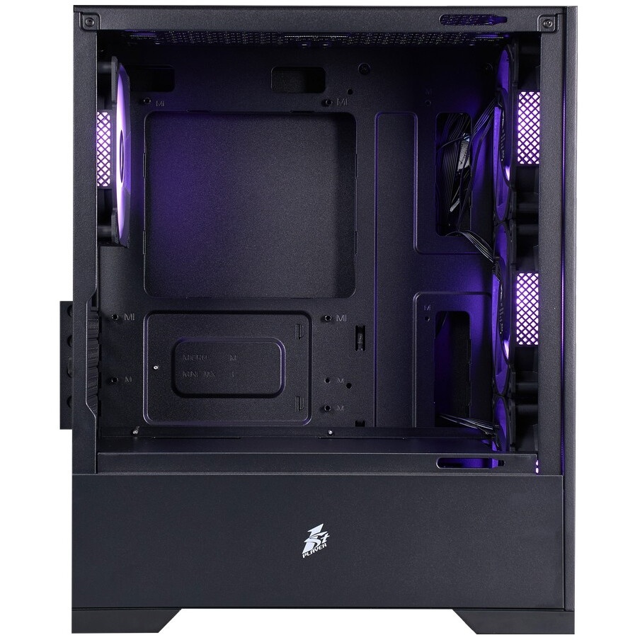 Корпус 1STPLAYER MIKU Mi2-A Black / mATX / 3x120mm LED fans / Mi2-A-BK-2F1R-1F1