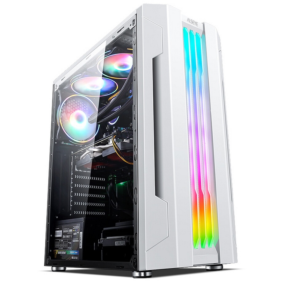 Корпус ALSEYE Auro 3.0-W Mini-ITX/Micro ATX/ATX, USB2.0*2+HD Audio+USB3.0*1, ";H.D.D.(3.5";)*2pcs+S.