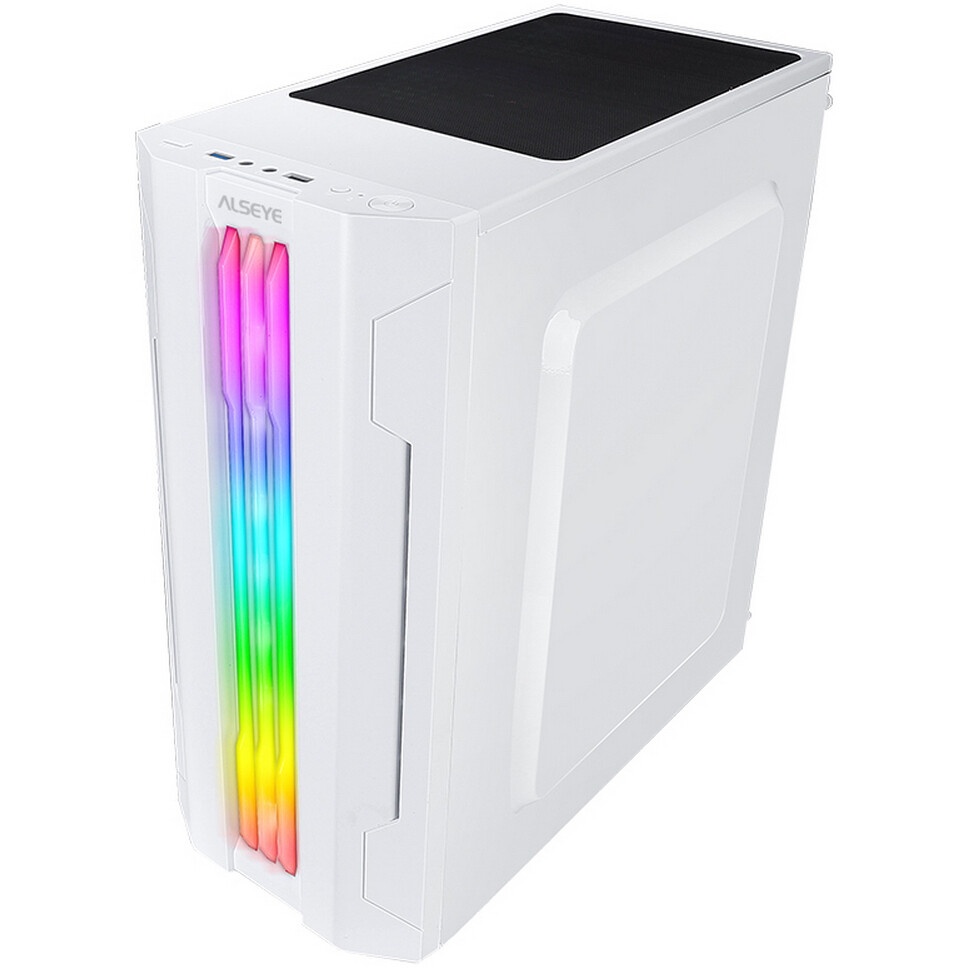 Корпус ALSEYE Auro 3.0-W Mini-ITX/Micro ATX/ATX, USB2.0*2+HD Audio+USB3.0*1, ";H.D.D.(3.5";)*2pcs+S.