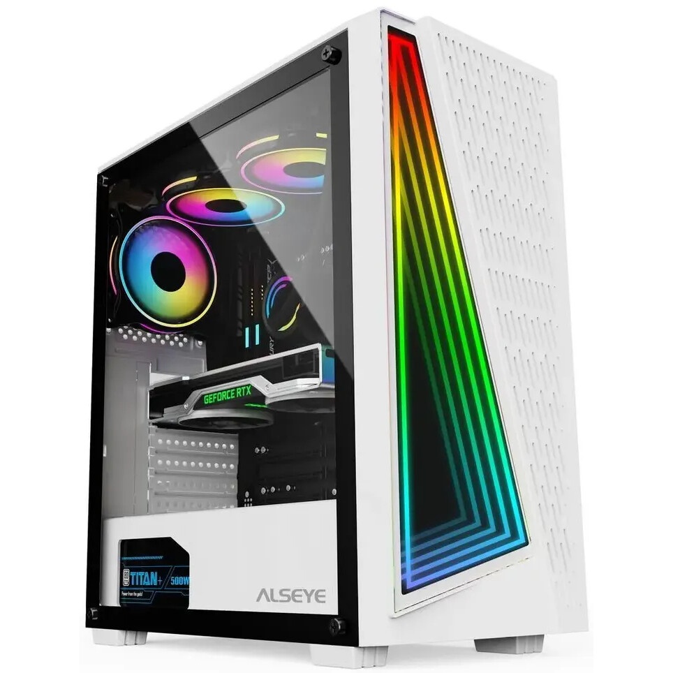 Корпус ALSEYE Auro 3.0-W Mini-ITX/Micro ATX/ATX, USB2.0*2+HD Audio+USB3.0*1, ";H.D.D.(3.5";)*2pcs+S.