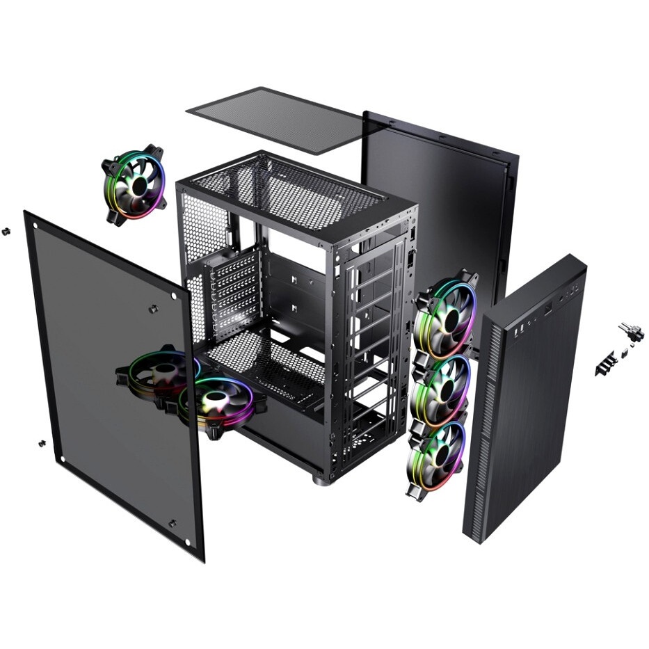 Компьютерный корпус Accord JP-VI черный без БП ATX 2xUSB2.0 1xUSB3.0 audio bott PSU