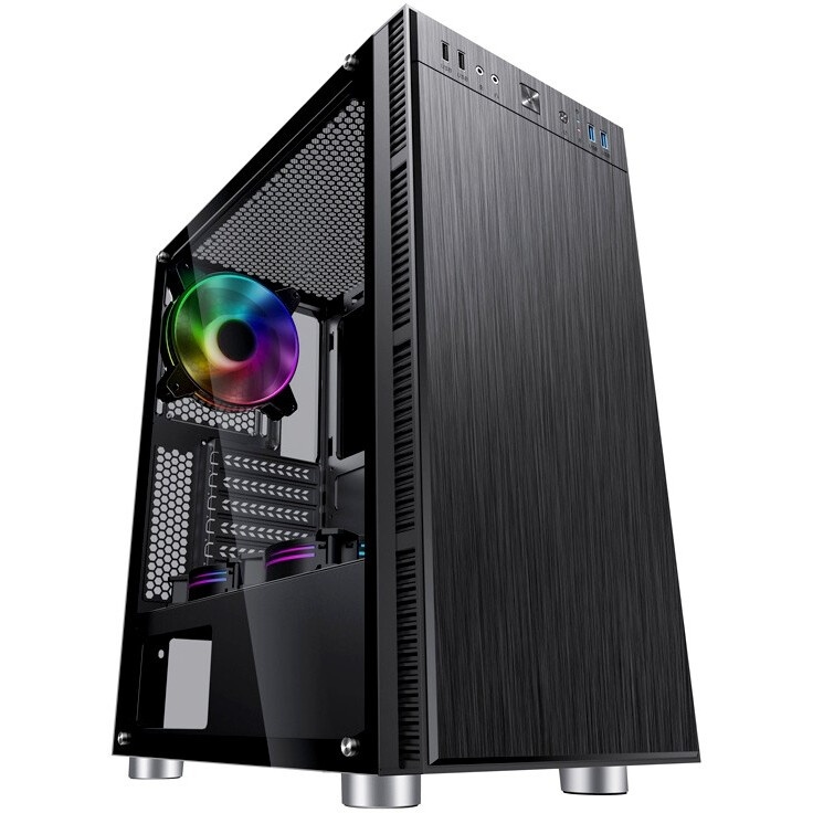 Компьютерный корпус Accord JP-VI черный без БП ATX 2xUSB2.0 1xUSB3.0 audio bott PSU