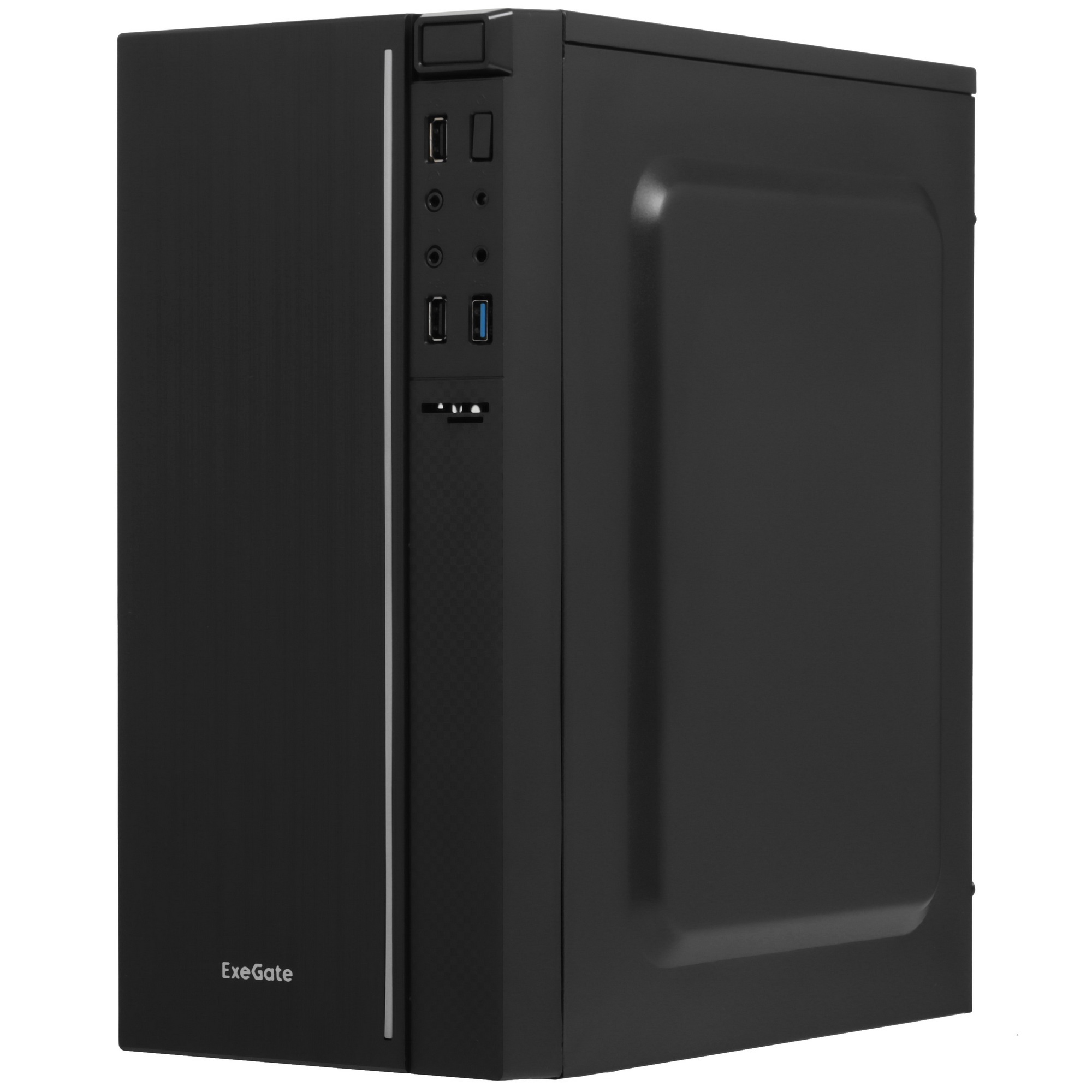 Компьютерный корпус Minitower ExeGate mEVO-9302-RGB (mATX, без БП, 2*USB+1*USB3.0, HD аудио, черный