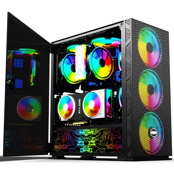 Корпус SOEYI «AX8-B20 SOEYI ATX case with black coating front panel with flat bigger mesh, without»