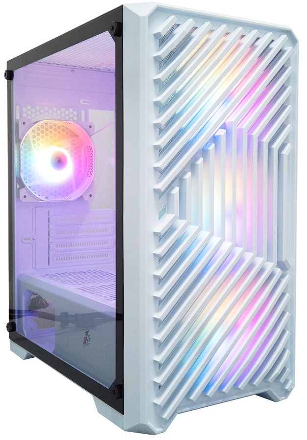 Компьютерный корпус 1STPLAYER TRILOBITE T5 White / mATX, TG / 4x120mm LED fans inc. / T5-WH-4F1-W
