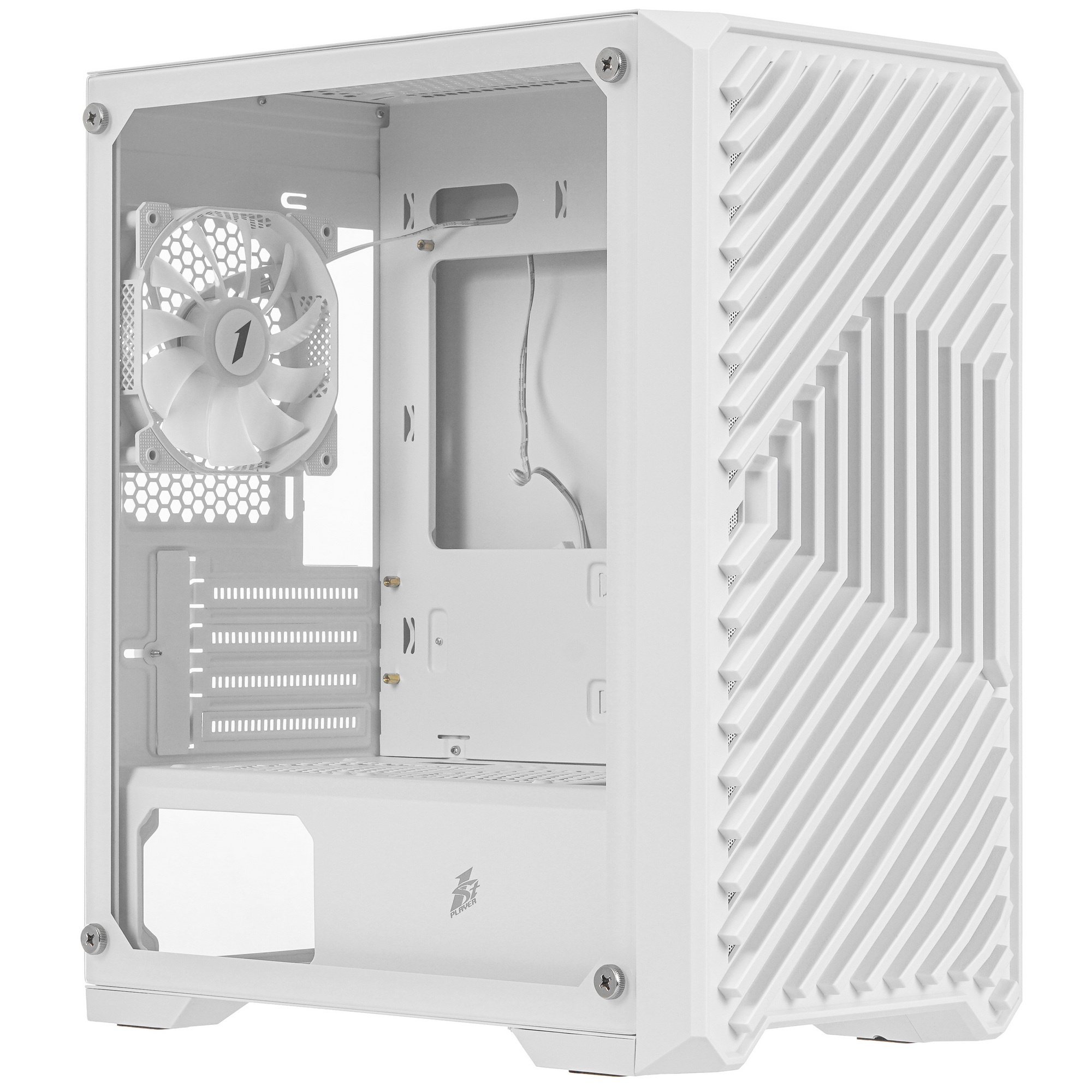 Компьютерный корпус 1STPLAYER TRILOBITE T5 White / mATX, TG / 4x120mm LED fans inc. / T5-WH-4F1-W