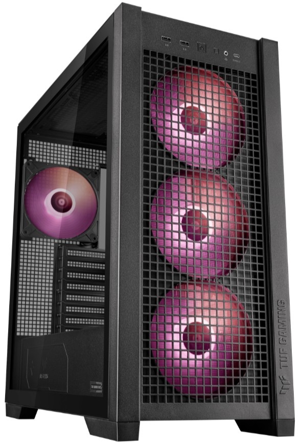 Корпус ASUS TUF GAMING GT302 TG ARGB BLACK (90DC00I0-B19000) GT302/ARGB FANS/BLK