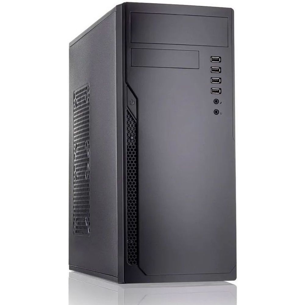 Компьютерный корпус c блоком питания Foxline FL-301-FZ450-RW ATX case, черный, 450 Ватт w/PSU 450W 8