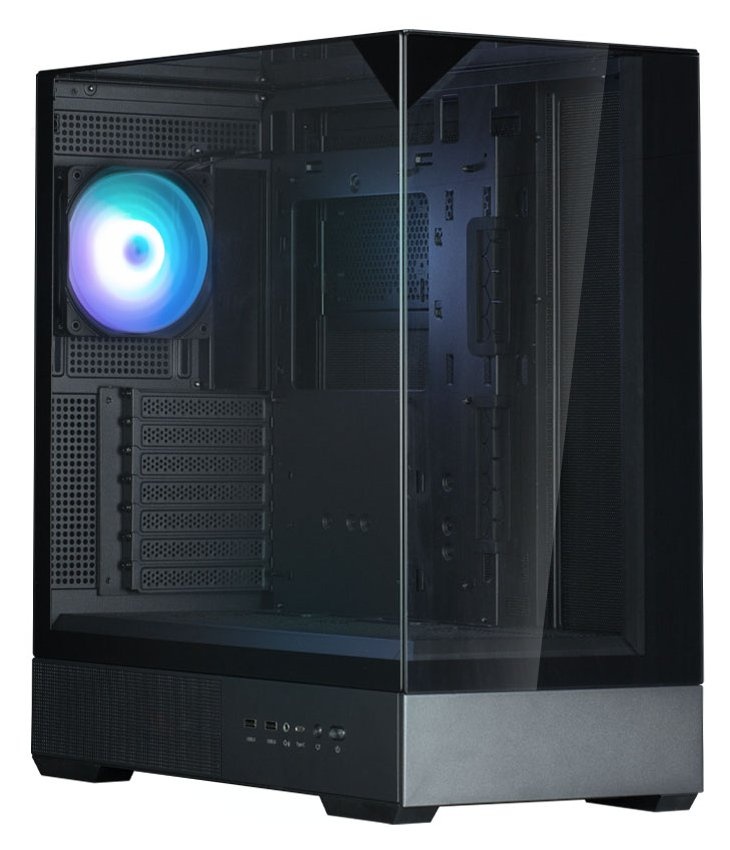 Корпус ZALMAN P40 Prism, ATX, BLACK, WINDOW, 2x3.5", 3x2.5", 1xUSB TYPE-C, 2xUSB3.0, REAR 1x120mm AR