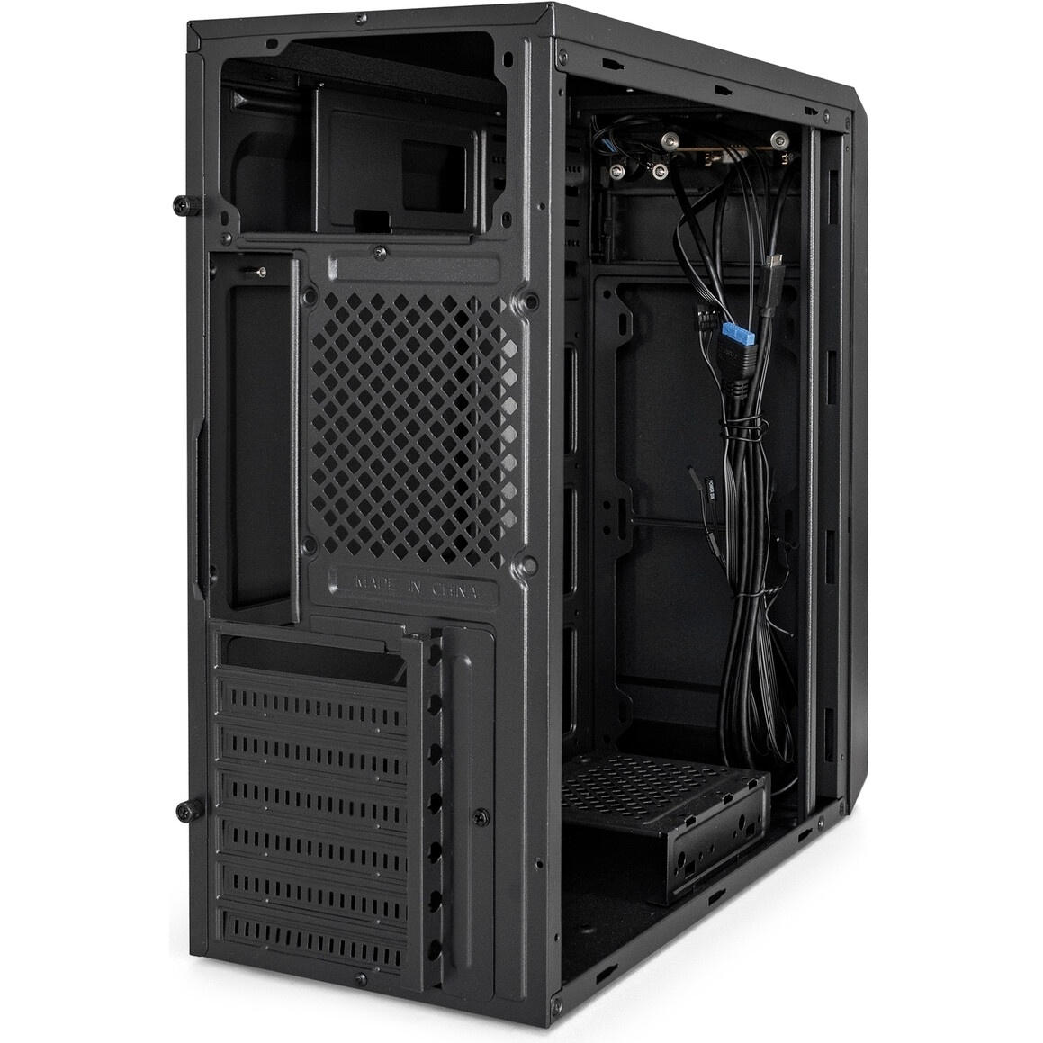 Корпус Miditower ExeGate AA-443-AA450 (ATX, AA450 8 см, 2*USB+HD Audio, черный)
