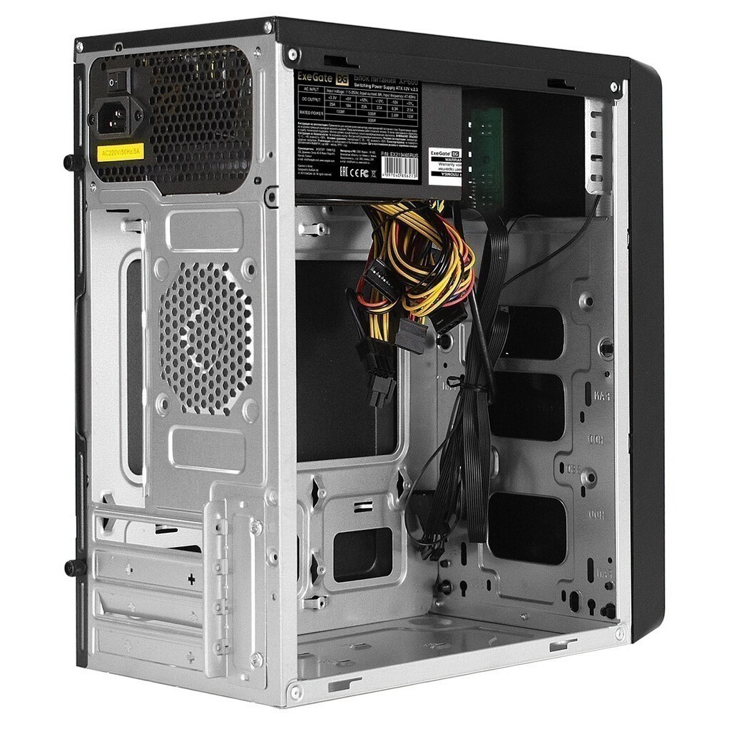 Компьютерный корпус Minitower ExeGate mEVO-7803-XP600 (mATX, БП XP600 с вент. 12см, 2*USB+1*USB3.0,