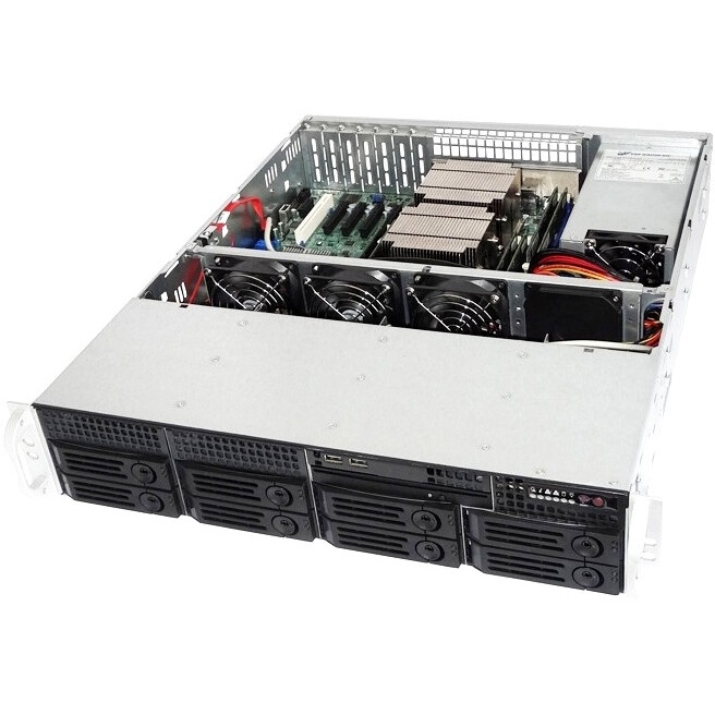 Серверный корпус 2U rackmount, 8+1 trays, 550W CRPS PSU(1+1) /  21" depth chassis / Supports ATX, Mi