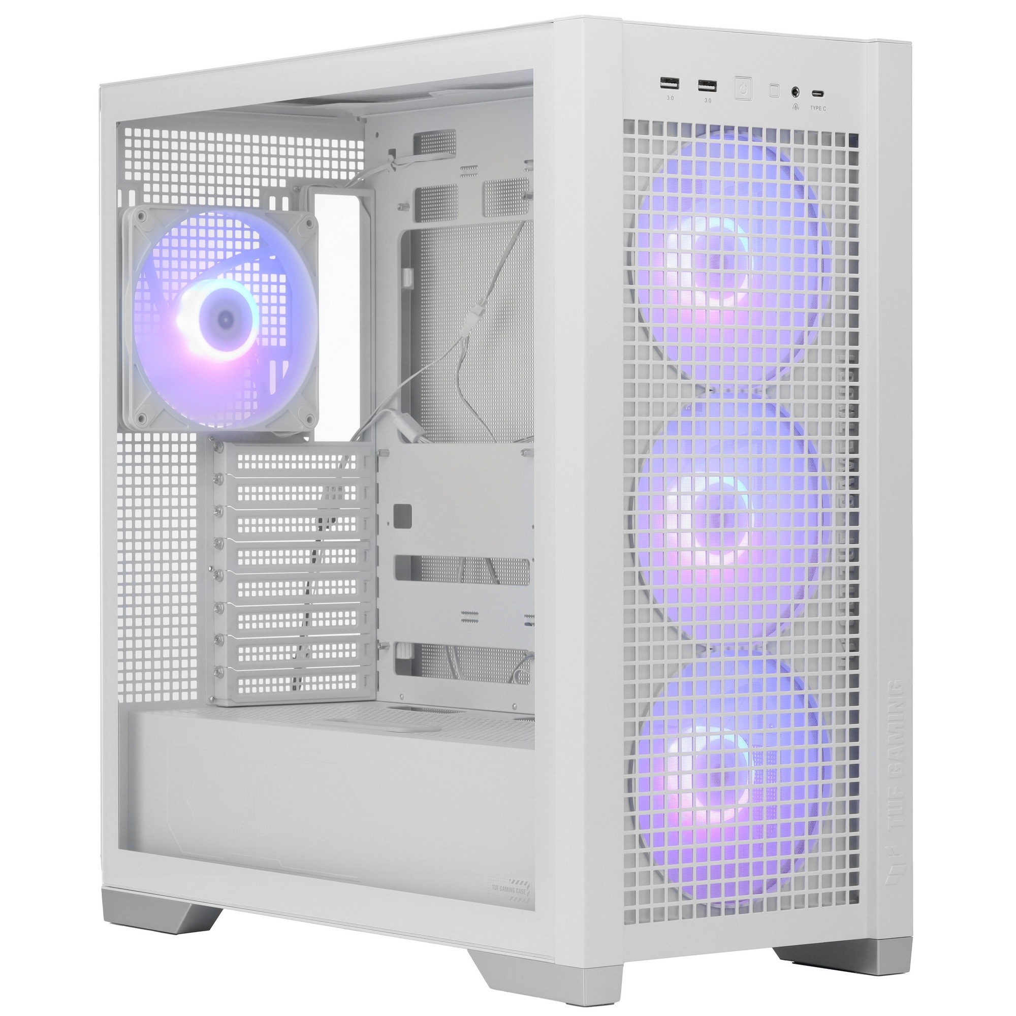 Корпус ASUS TUF GAMING GT302 TG ARGB WHITE/ GT302/ARGB FANS/WHT (90DC00I3-B19000)