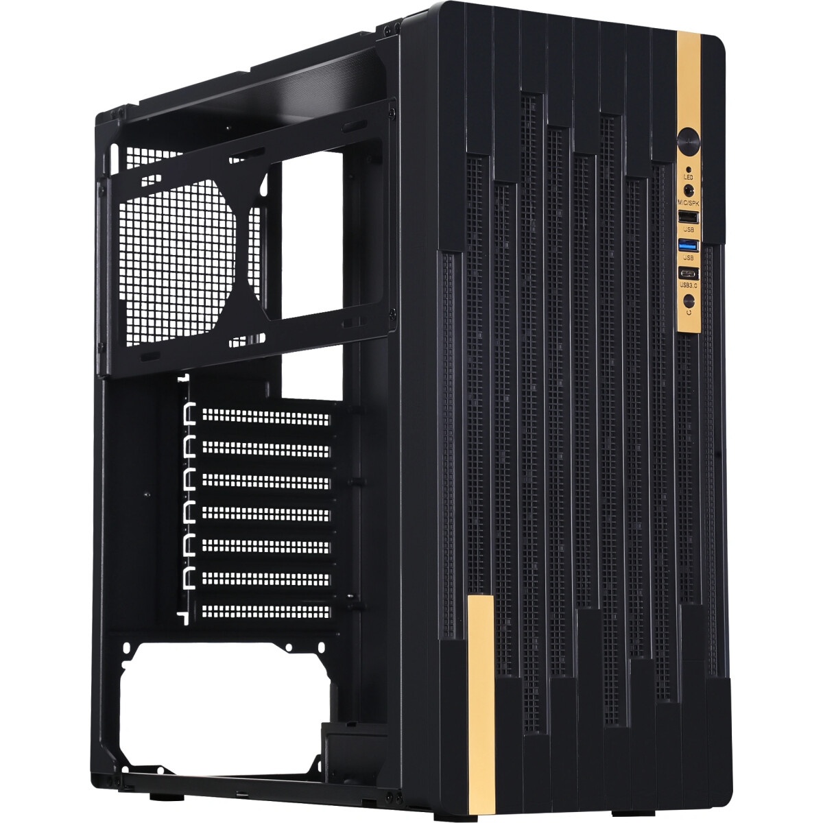 Компьютерный корпус Deepcool TESSERACT BF (DP-CCATX-TSRBFBK), без БП, черно-синий, ATX, видеокарта д