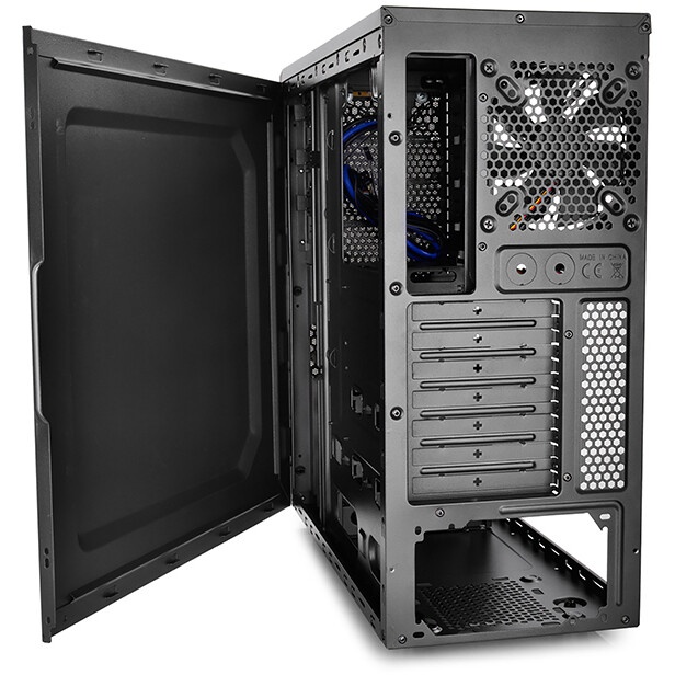 Компьютерный корпус Deepcool TESSERACT BF (DP-CCATX-TSRBFBK), без БП, черно-синий, ATX, видеокарта д