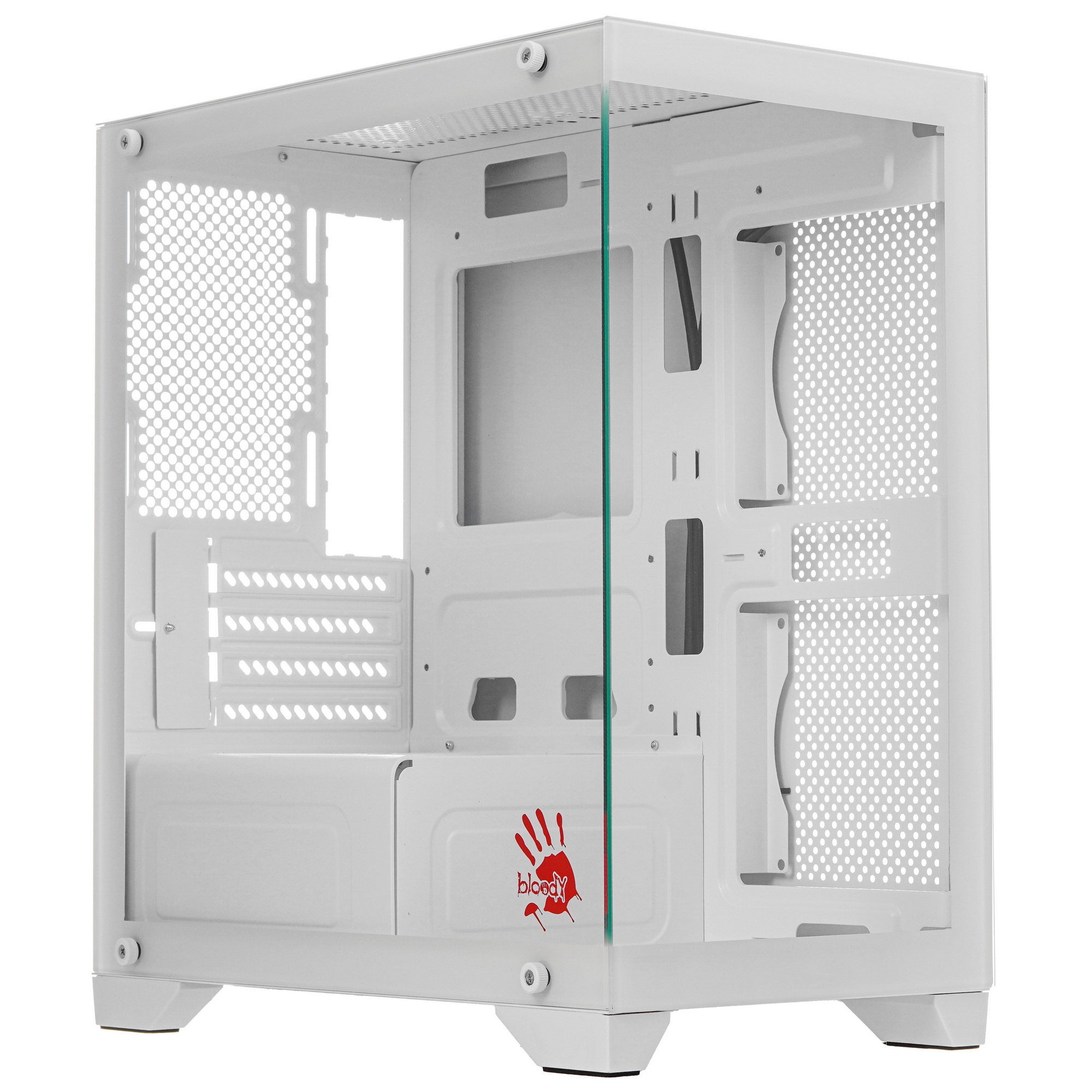 Компьютерный корпус Bloody BD-CC103 белый без БП mATX 7x120mm 1xUSB2.0 1xUSB3.0 audio bott PSU