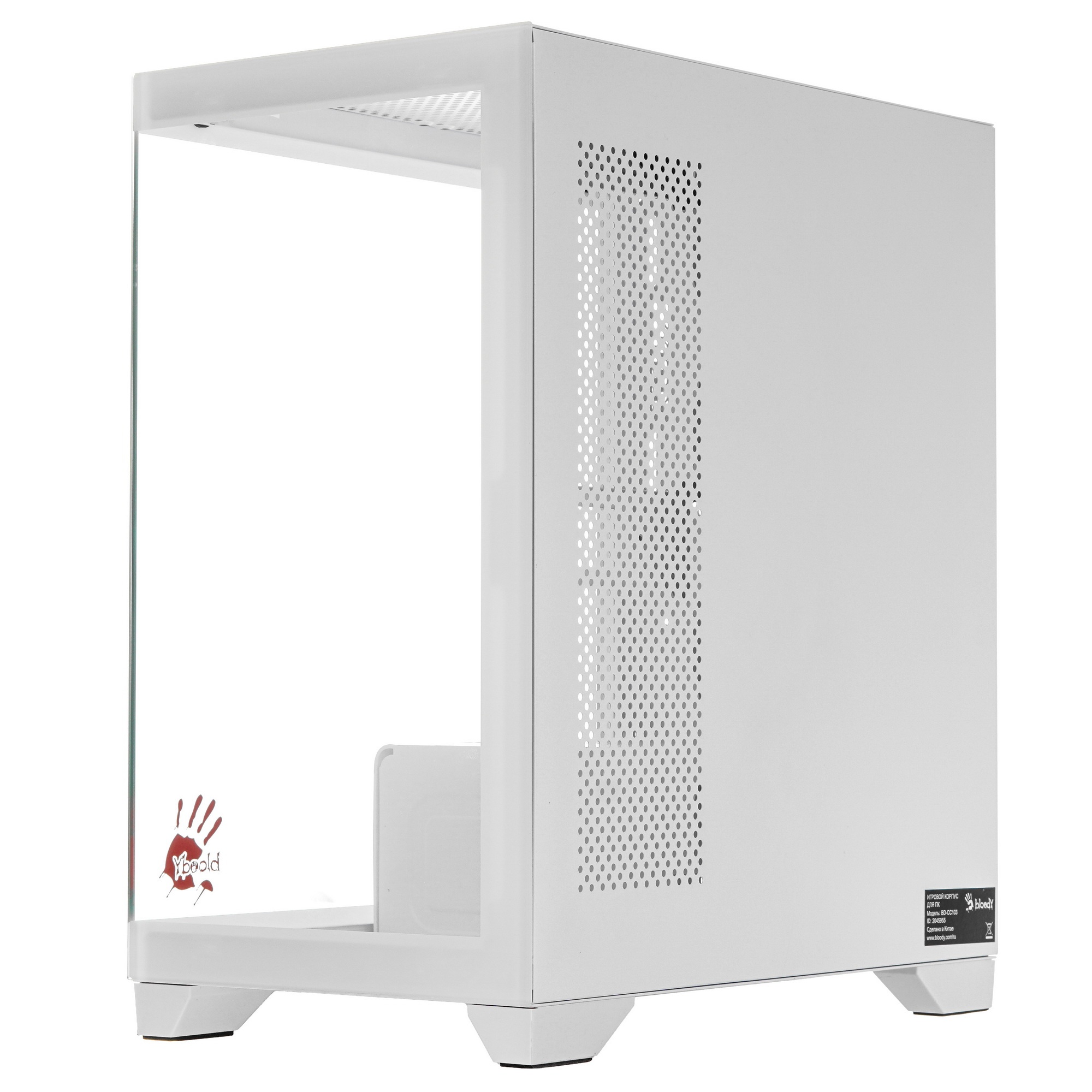 Компьютерный корпус Bloody BD-CC103 белый без БП mATX 7x120mm 1xUSB2.0 1xUSB3.0 audio bott PSU