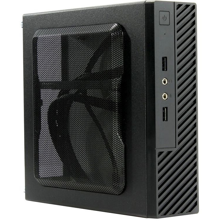 Компьютерный корпус Slim Case Powerman ME100S-BK front fan 4cm, 120W adapter, Mini ITX, VESA