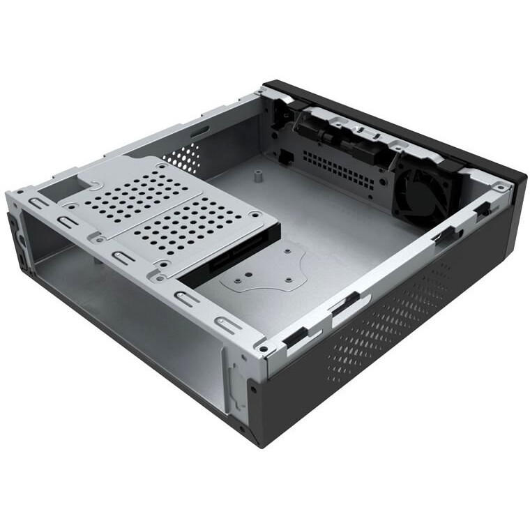 Компьютерный корпус Slim Case Powerman ME100S-BK front fan 4cm, 120W adapter, Mini ITX, VESA