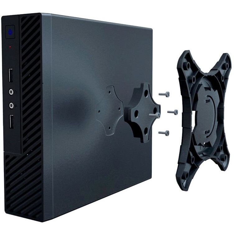 Компьютерный корпус Slim Case Powerman ME100S-BK front fan 4cm, 120W adapter, Mini ITX, VESA