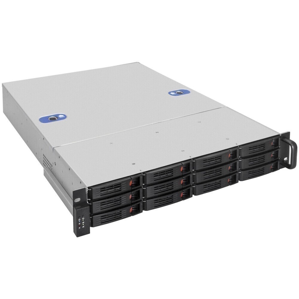 Серверный корпус ExeGate Pro EX292490RUS 2U660-HS12 RM 19", высота 2U, глубина 660, без БП, 12xHotS