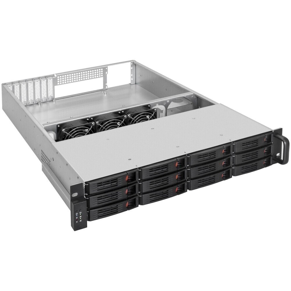 Серверный корпус ExeGate Pro EX292490RUS 2U660-HS12 RM 19", высота 2U, глубина 660, без БП, 12xHotS