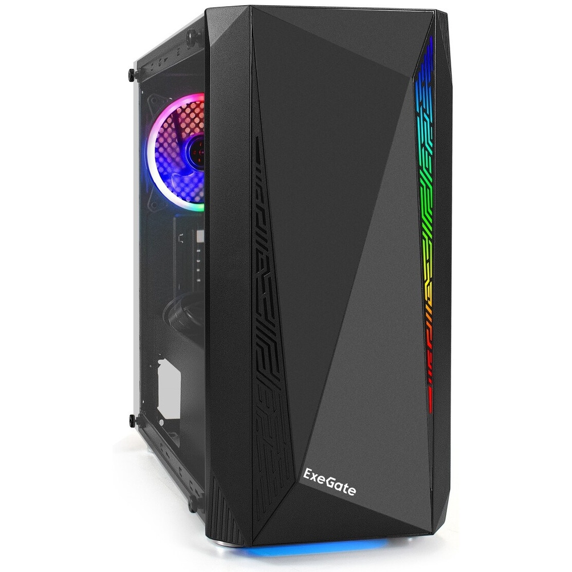 Корпус Minitower ExeGate mEVO-9301-NPX400 (mATX, БП 400NPX с вент. 12см, с окном, 2*USB+1*USB3.0, HD