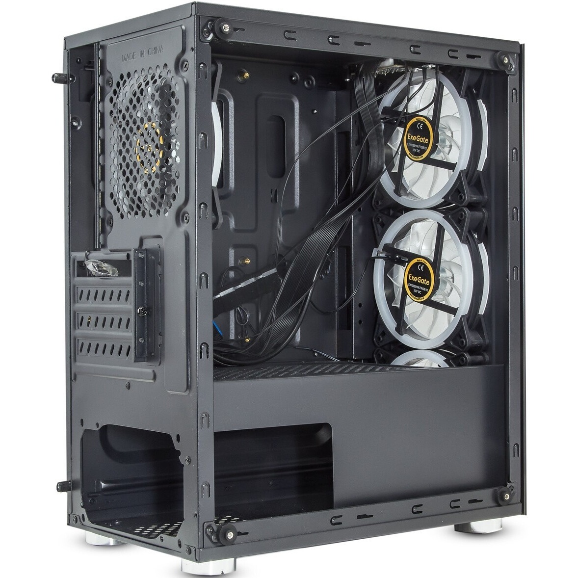 Корпус Minitower ExeGate mEVO-9301-NPX400 (mATX, БП 400NPX с вент. 12см, с окном, 2*USB+1*USB3.0, HD