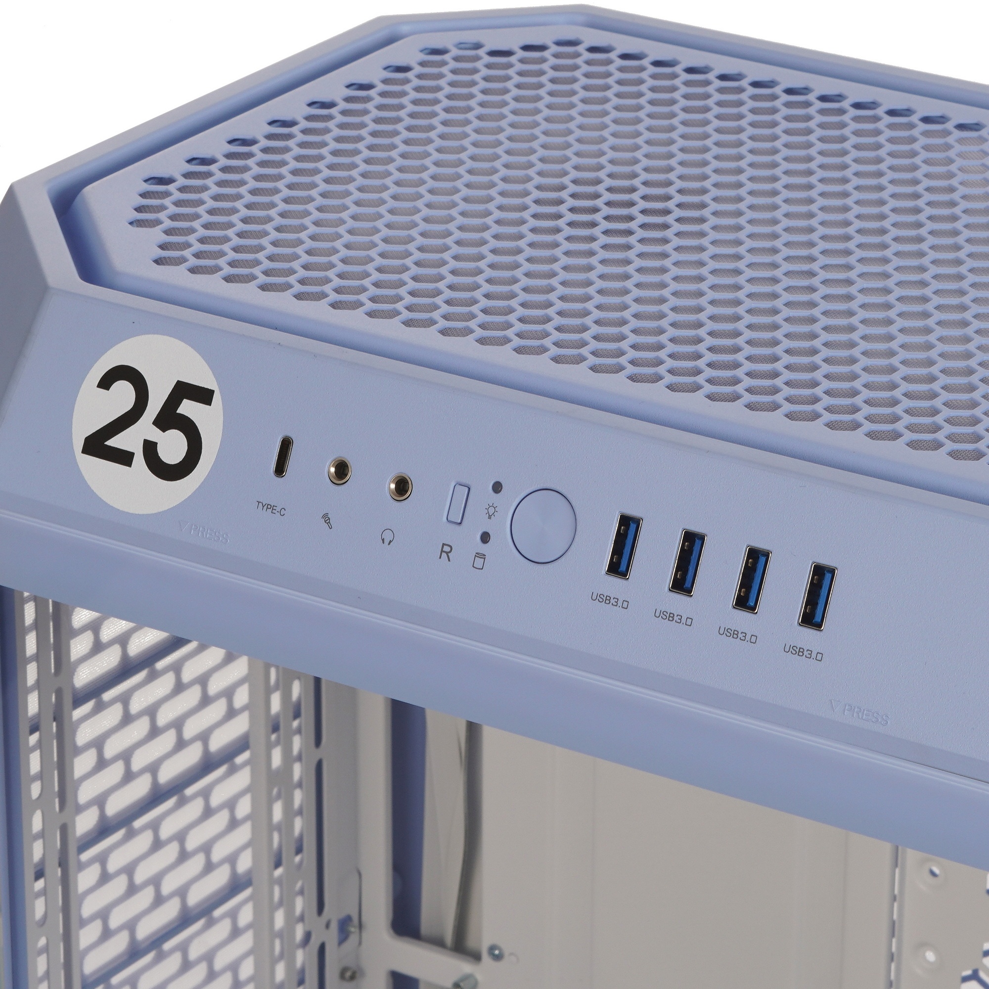 Корпус Thermaltake The Tower 600 Hydrangea голубой без БП ATX 13x120mm 9x140mm 4xUSB3.0 audio bott P